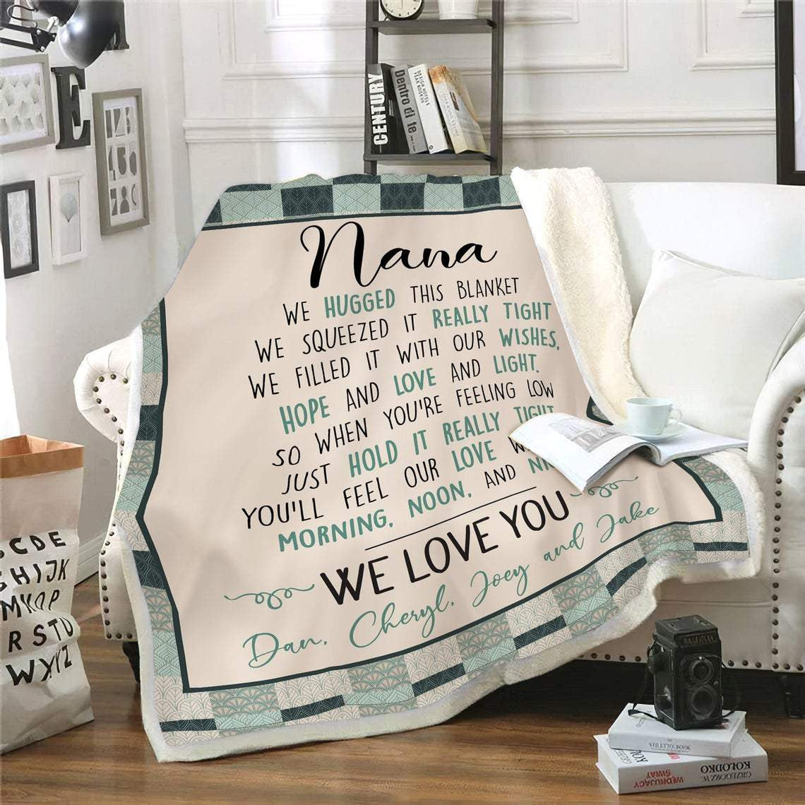 Grandma Blanket Gift Personalized Grandma Throw Blanket Birthday Mothers Day Christmas Anniversary Gift