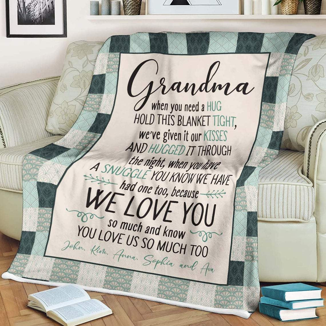 Grandma Blanket Gift Personalized Grandma Throw Blanket Birthday Mothers Day Christmas Anniversary Gift