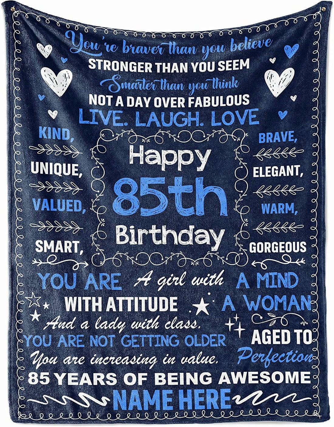 85Th Birthday Blanket For Women Her Wife Sister Mom Turning 85 Year Old Sherpa Fleece Throw Blankets Personalized Mothers Day Present