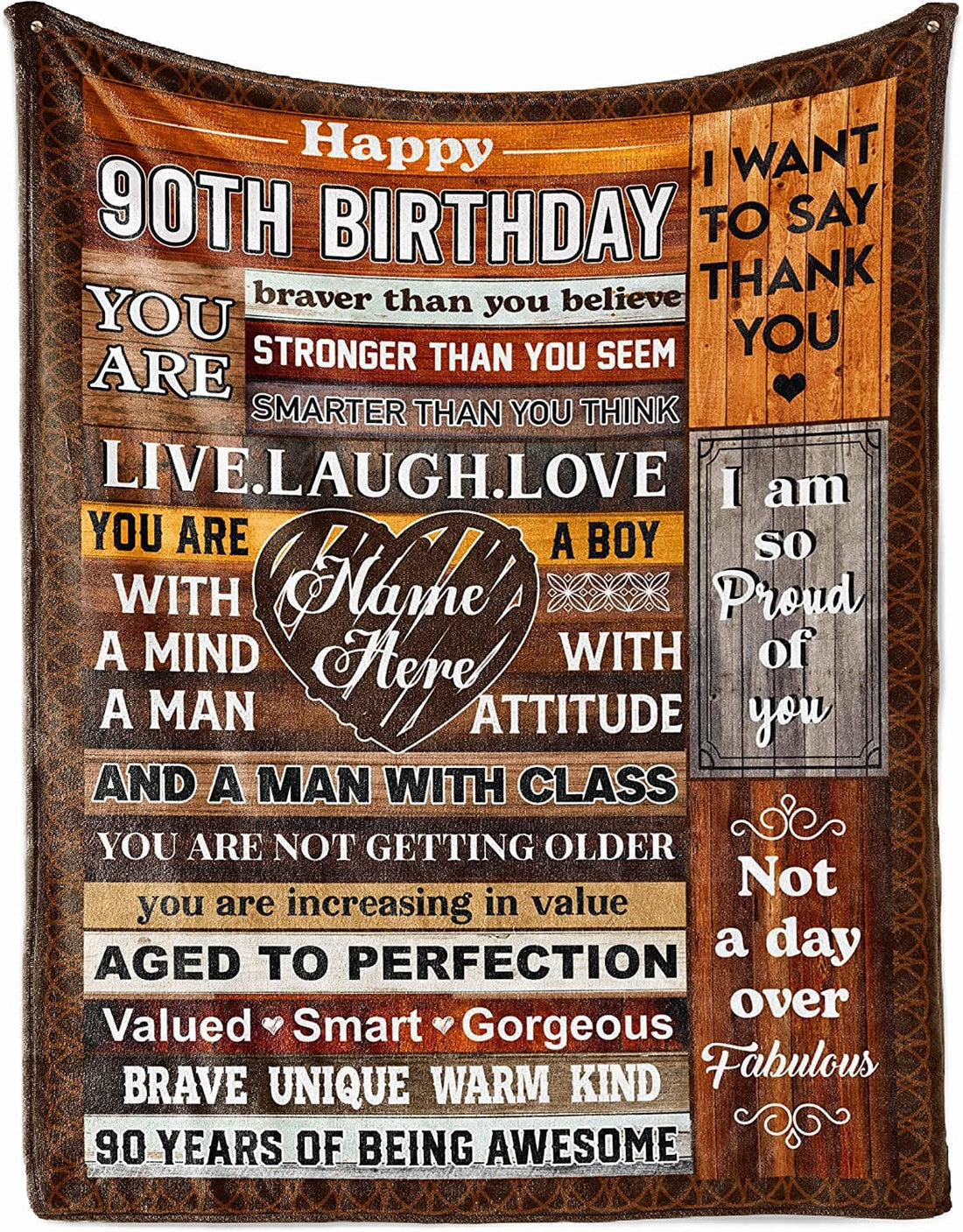 90Th Birthday Blanket Vintage 90 Years Old 1932 Bday Decorations You Are Braver Than You Think Sofa Warm Blanket Personalized Mothers Day Present Ultra Soft Fleece Sherpa Throw Blankets