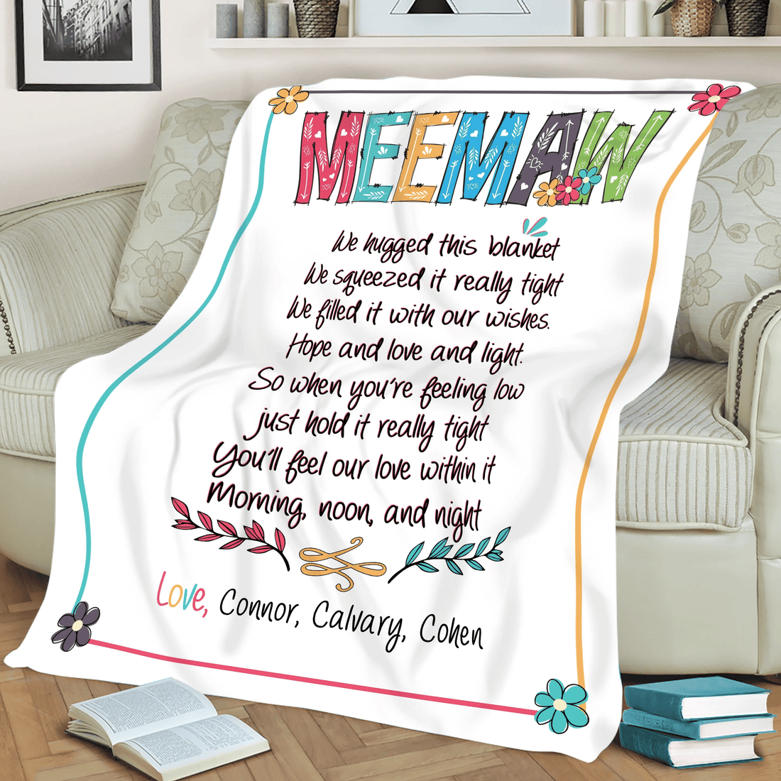 Meemaw Gift Blanket Customized Gift For Meemaw Meemaw Throw Blanket Birthday Mothers Day Gift Grandma Gift From Grandkids