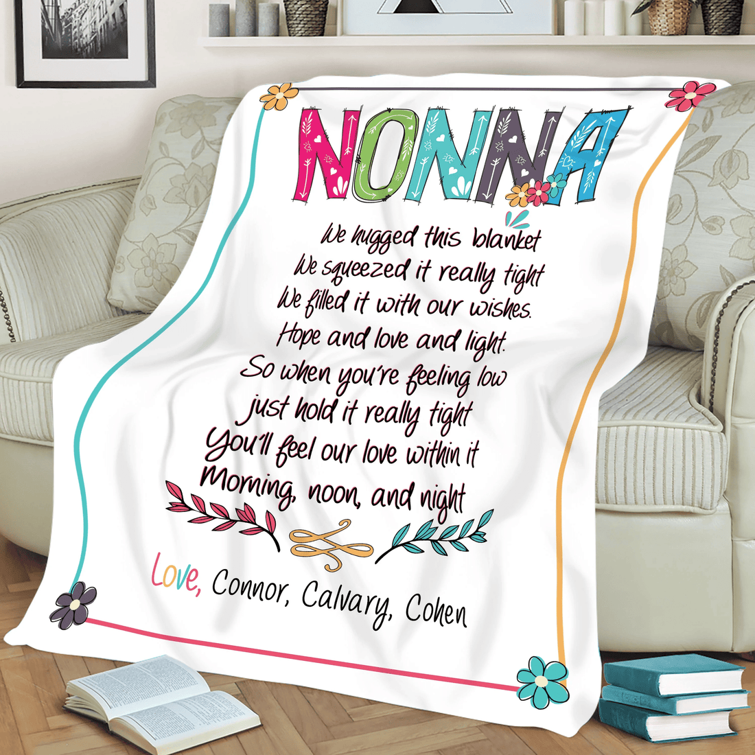 Nonna Gift Blanket Customized Gift For Nonna Nonna Throw Blanket Birthday Mothers Day Gift Grandma Gift From Grandkids