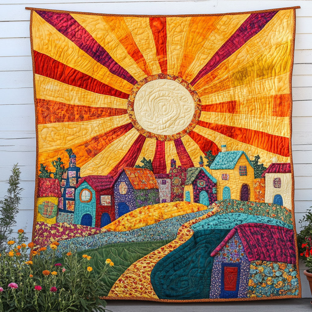 Golden Awakening Quilted Blanket Best Couch Throw Blanket Gifts For Horse Lovers Woman - Marykun