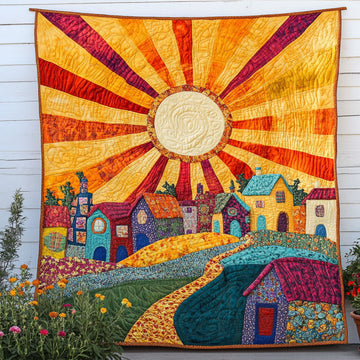 Golden Awakening Quilted Blanket Best Couch Throw Blanket Gifts For Horse Lovers Woman - Marykun