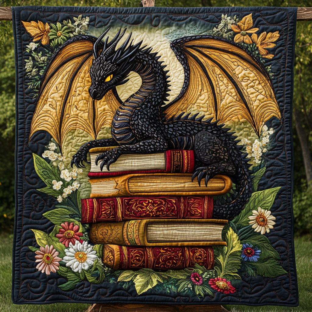 Golden Flame Sentinel Quilted Blanket Sofa Couch Throw Blanket Best Gift For Dragon Lovers - Marykun