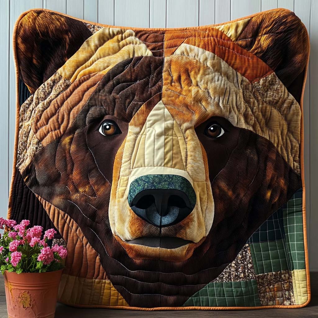 Golden Fur Trail Quilted Blanket Best Throw Blanket Christmas Bear Gifts - Marykun