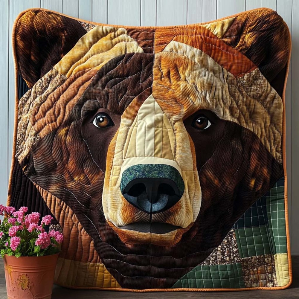 Golden Fur Trail Quilted Blanket Best Throw Blanket Christmas Bear Gifts - Marykun