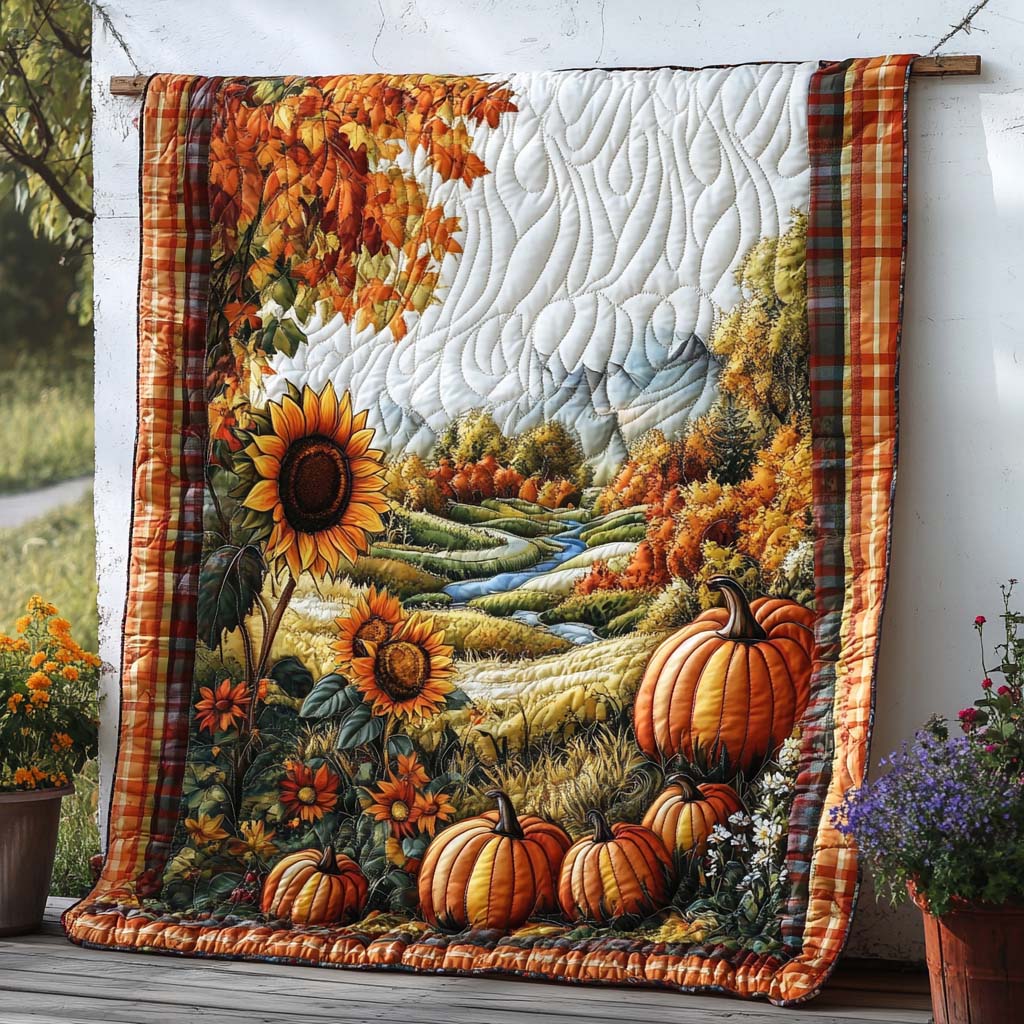 Golden Grove Lane Quilted Blanket Fall Couch Blanket Native American Merchandise Gift Items - Marykun