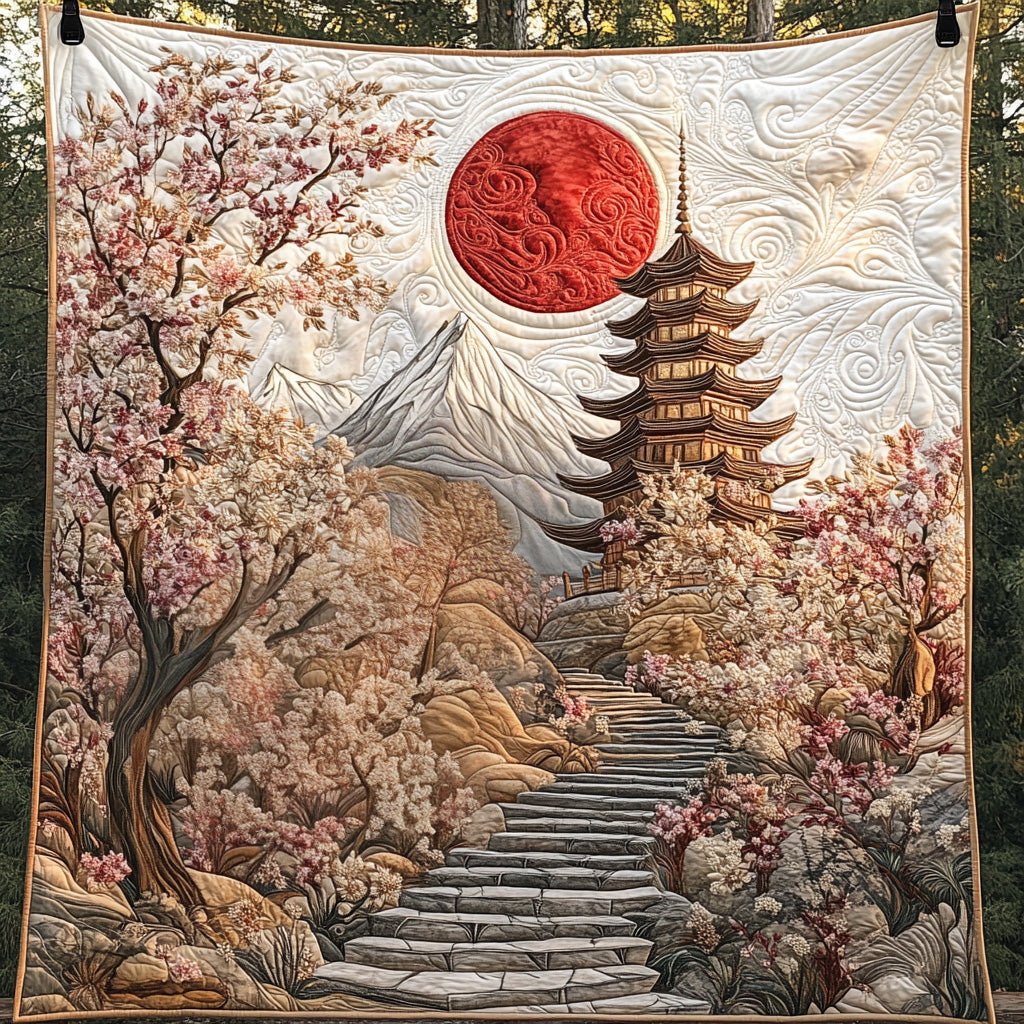 Golden Japanese Pagoda Quilted Blanket Cute Bedroom Ideas Best Deer Gifts For Christmas - Marykun