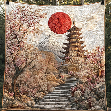 Golden Japanese Pagoda Quilted Blanket Cute Bedroom Ideas Best Deer Gifts For Christmas - Marykun