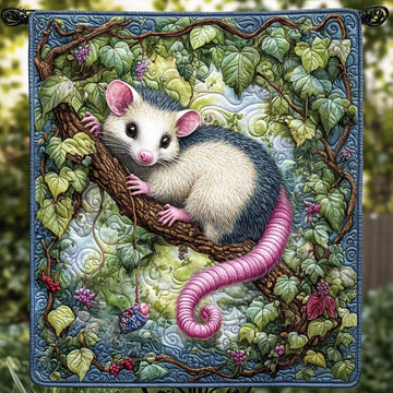 Grapevine Gaze Quilted Blanket Sofa Couch Throw Blanket Opossum Themed Gifts - Marykun
