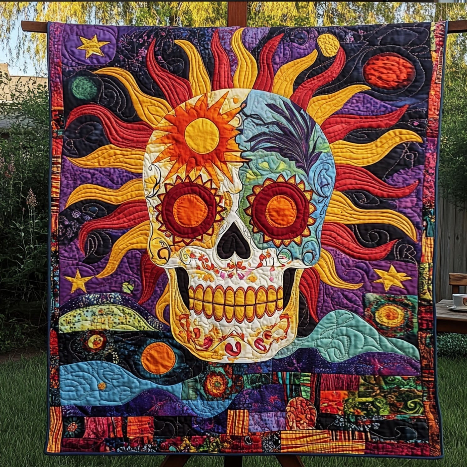 Gravedust Quilted Blanket Bed Christmas Decor Cute Skull Gifts - Marykun