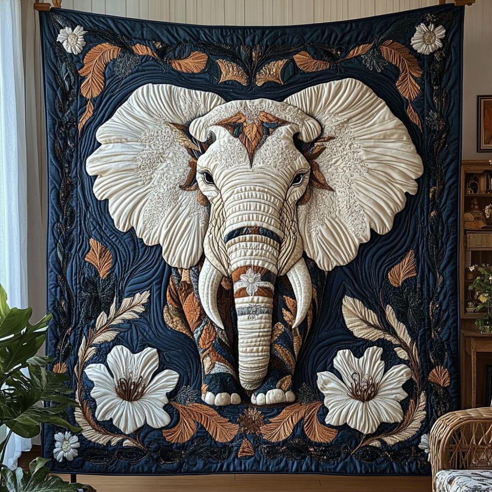 Grey Majesty Quilted Blanket Christmas Room Decor Lotus Flower Gift Items - Marykun