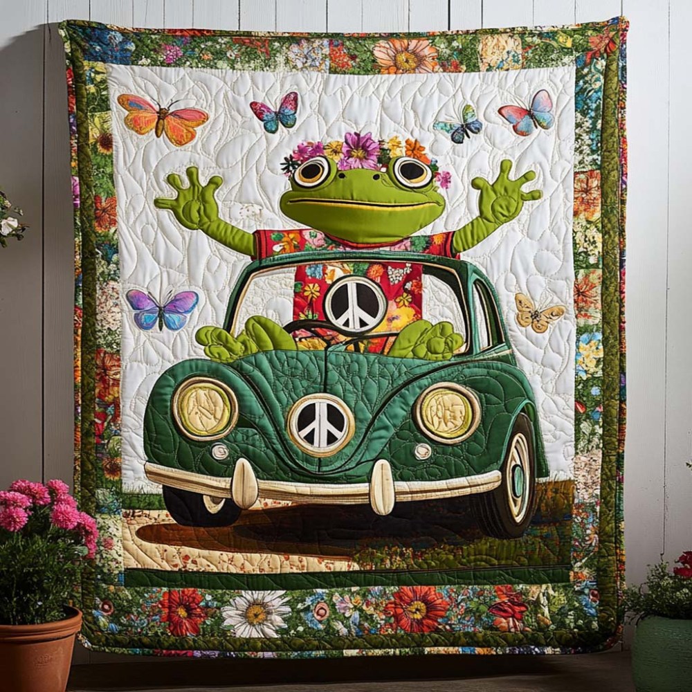 Groovy Ride Quilted Blanket Christmas Holiday Birthday Gift For Hippie Friend - Marykun