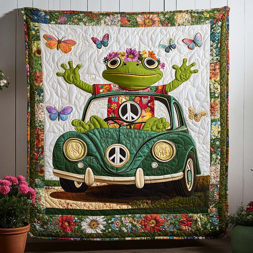 Groovy Ride Quilted Blanket Christmas Holiday Birthday Gift For Hippie Friend - Marykun