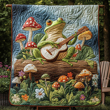 Guitar Frogs Unite Quilted Blanket Christmas Throw Blanket Bear Christmas Presents - Marykun