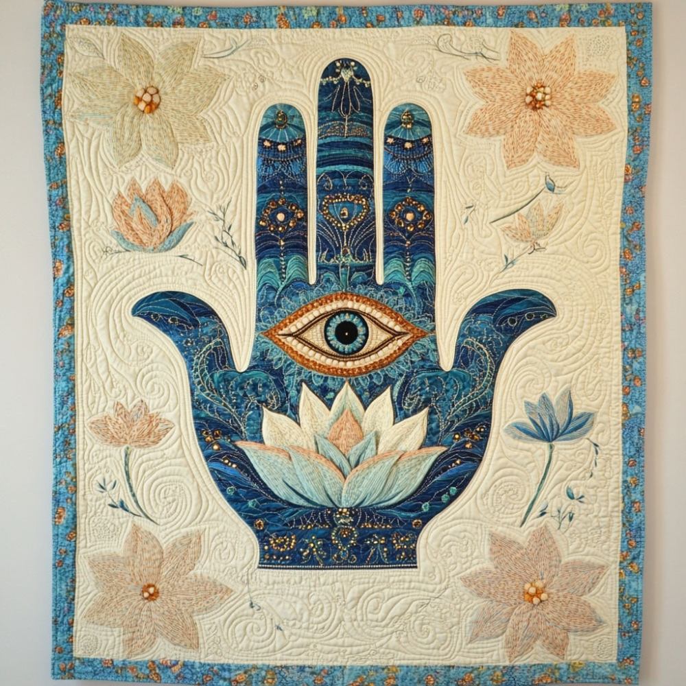 Hand of Light Quilted Blanket Home Bedding Decor Lotus Gifts For Her - Marykun