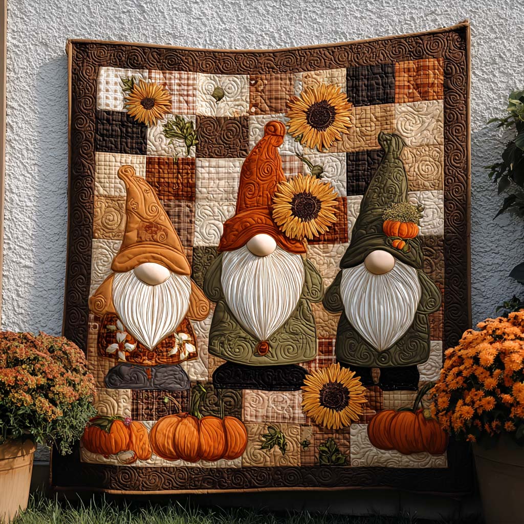 Happy Acres Quilted Blanket Fall Theme Blanket Christmas Gifts For The Beach Lover - Marykun