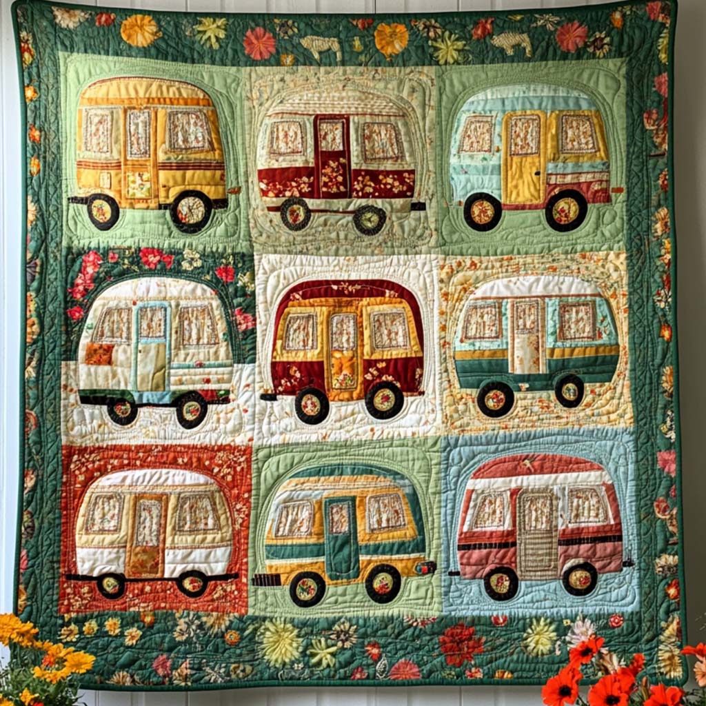 Happy Camper Days Quilted Blanket Christmas Throw Blanket Family Holiday Gifts - Marykun