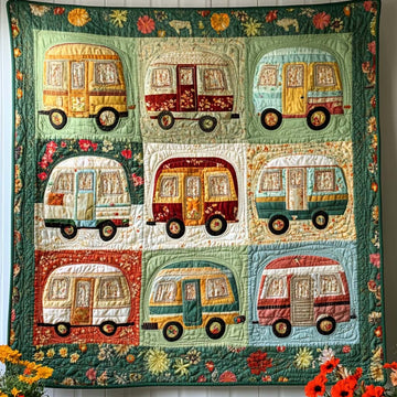Happy Camper Days Quilted Blanket Christmas Throw Blanket Family Holiday Gifts - Marykun