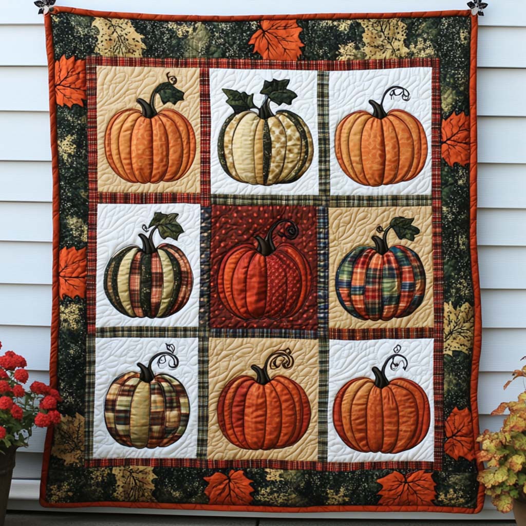 Happy Fall Moments Quilted Blanket Fall Decor Blanket Family Christmas Present Ideas - Marykun