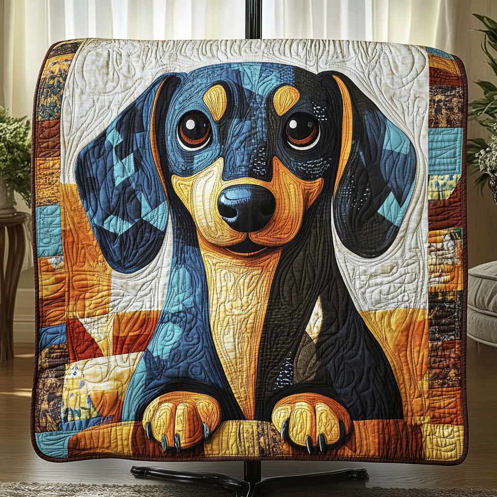 Happy Hound Quilted Blanket Winter Decor Blanket Dachshund Gifts For Women - Marykun