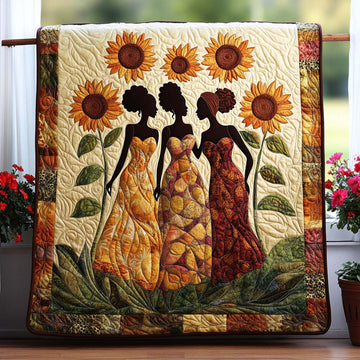 Harmony in Bloom Quilted Blanket Bed Room Decor Hummingbird Gifts For Mom Grandma - Marykun