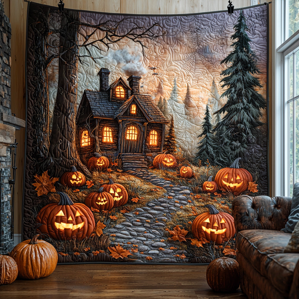 Haunted Hollow Quilted Blanket Spooky Throw Blanket Christian Religious Gifts - Marykun