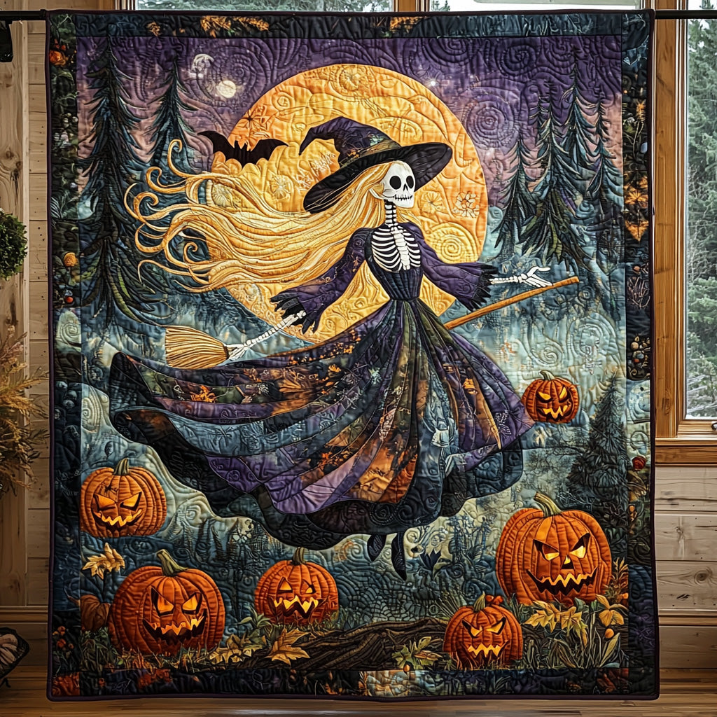 Haunted Threads Quilted Blanket Cute Halloween Throw Blanket Faith Based Gifts - Marykun