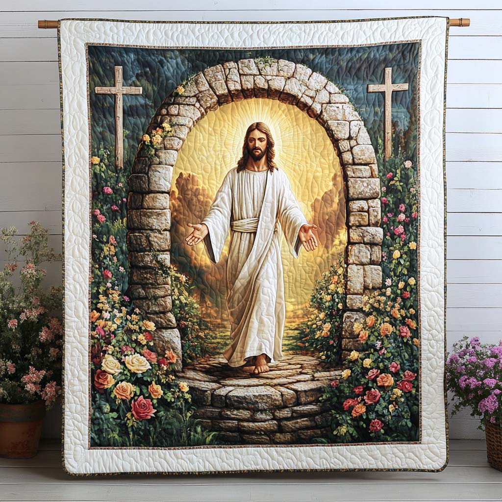 He Lives Quilted Blanket Best Throw Blanket Unique Religious Gifts - Marykun