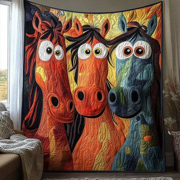 Hilarious Horse Quilted Blanket Christmas Bedroom Decor Gifts For New Horse Owners - Marykun