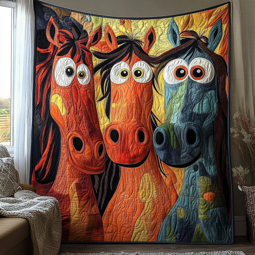 Hilarious Horse Quilted Blanket Christmas Bedroom Decor Gifts For New Horse Owners - Marykun