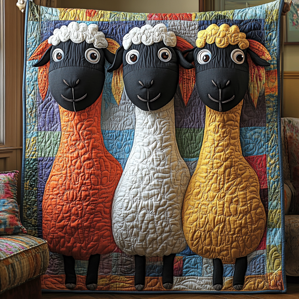 Hilarious Sheeps Quilted Blanket Xmas Holiday Gifts With Sheep On Them - Marykun