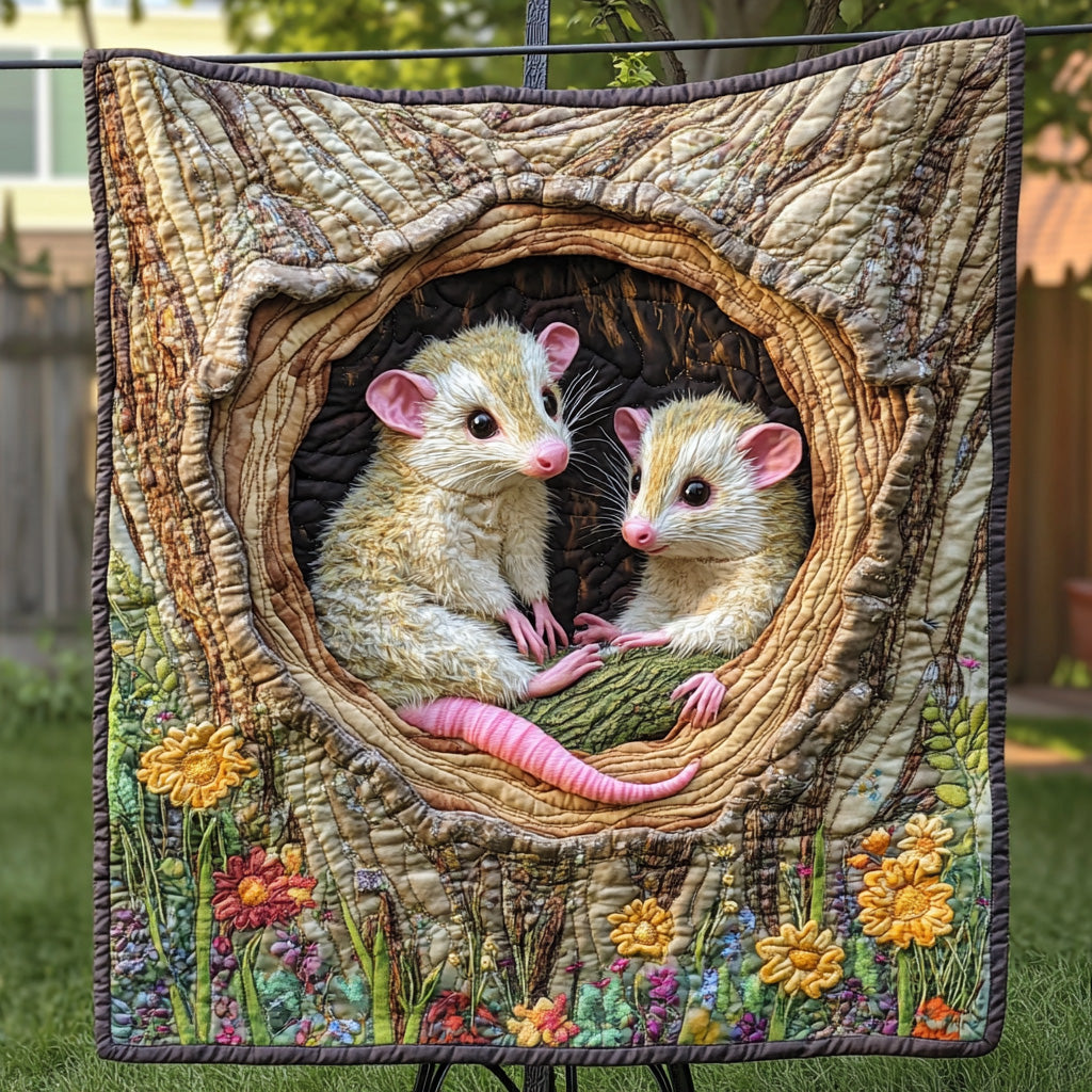 Hollow Haven Quilted Blanket Best Throw Blanket Opossum Gifts Items - Marykun