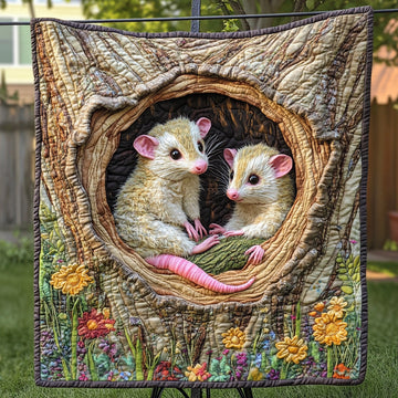 Hollow Haven Quilted Blanket Best Throw Blanket Opossum Gifts Items - Marykun