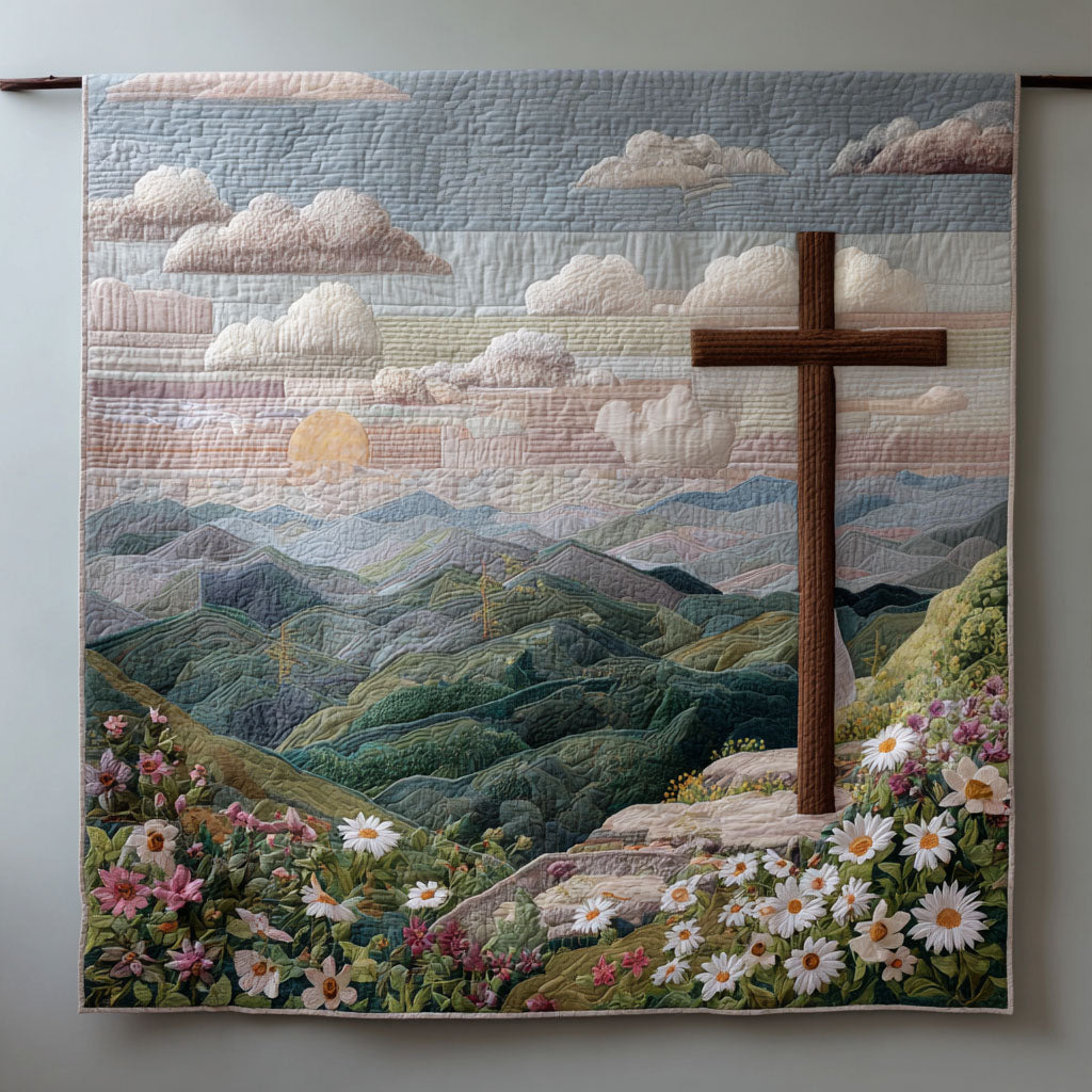 Holy Cross Quilted Blanket Best Throw Blanket Halloween Gifts For Girlfriend - Marykun