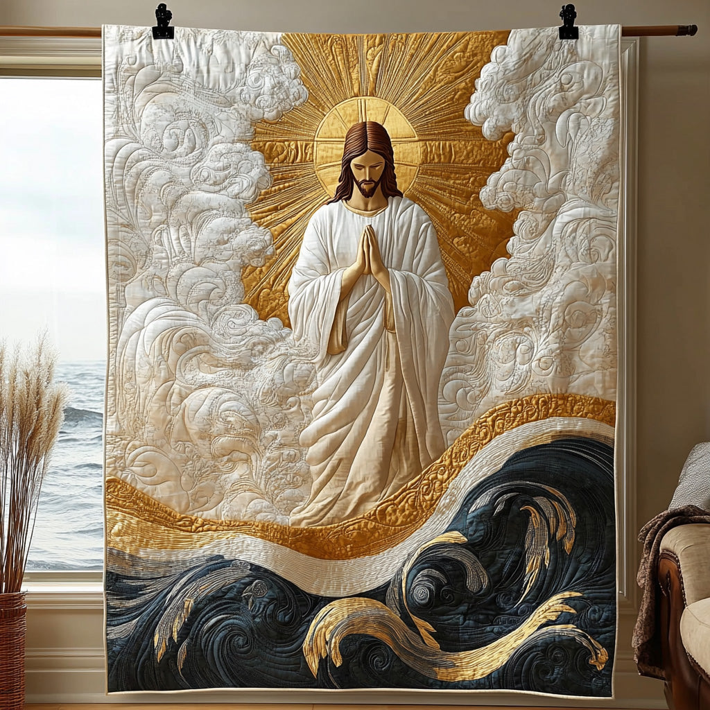 Holy Presence Quilted Blanket Bedroom Xmas Decor Black Crow Gifts - Marykun