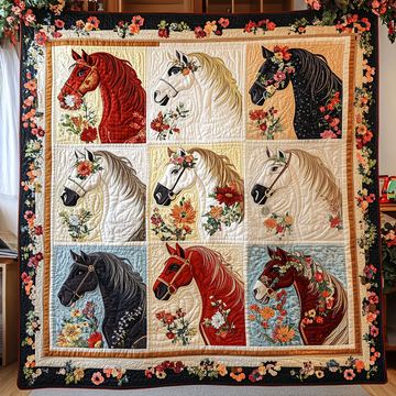 Horse Haven Quilted Blanket Cool Throw Blanket Gifts For Horse Back Riders - Marykun