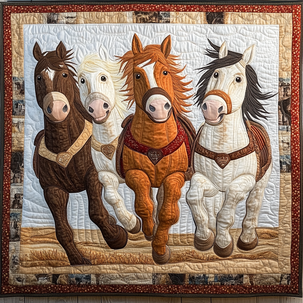 Horse Haven Quilted Blanket Nice Throw Blanket Good Gifts For Horse Lovers - Marykun