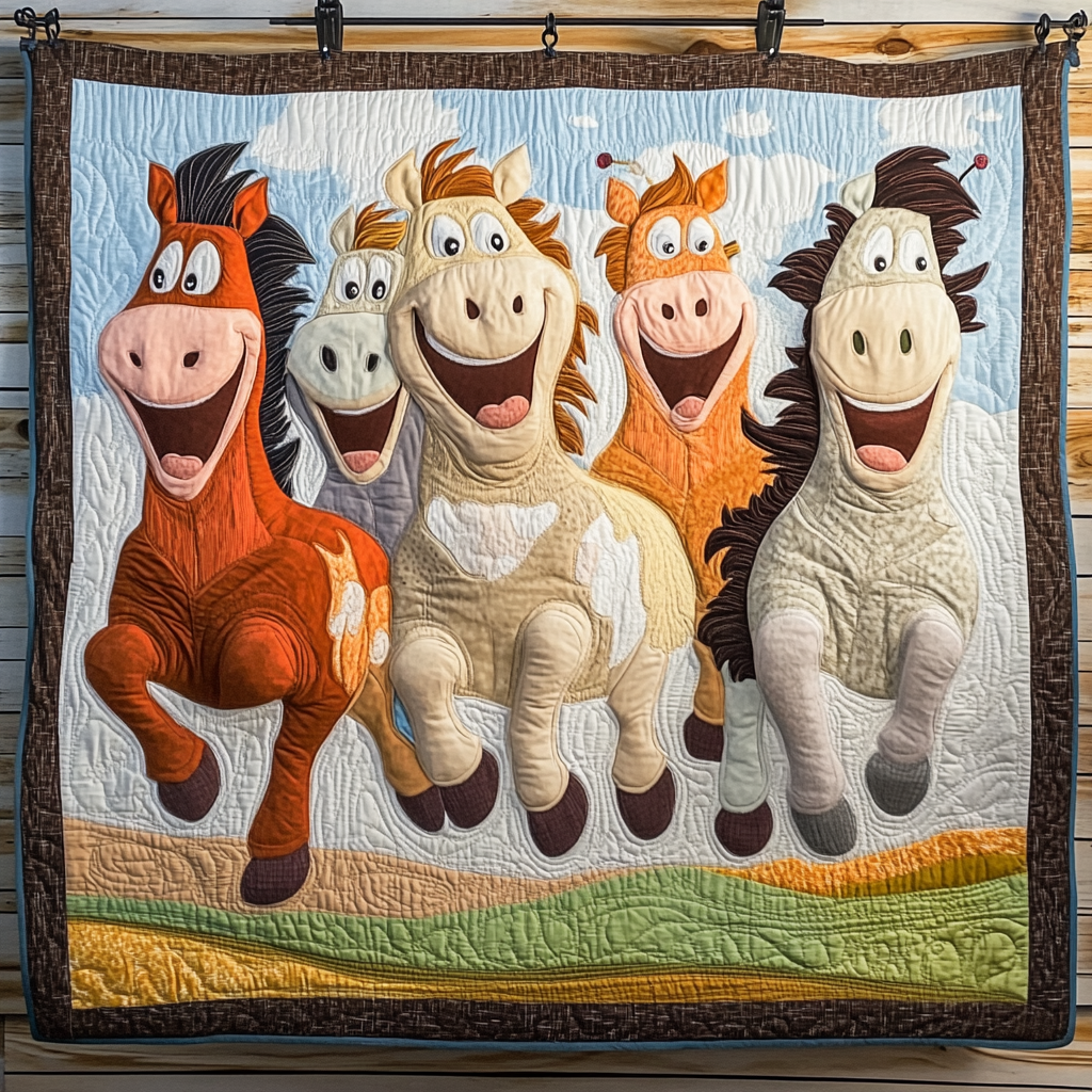 Horse Journey Quilted Blanket Christmas Throw Blanket Presents For Horse Owners - Marykun