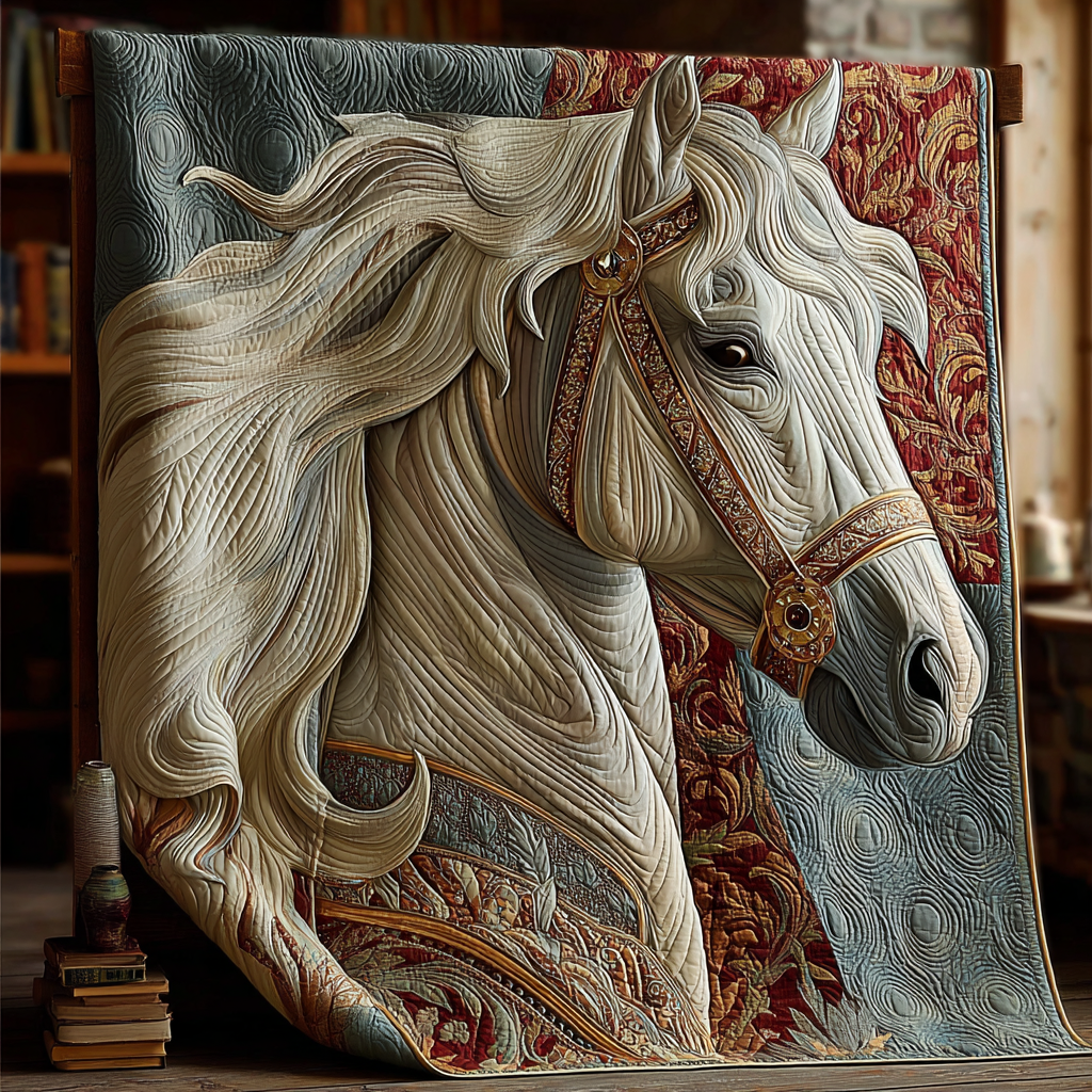Horse Journey Quilted Blanket Cute Throw Blanket Great Lion Gifts For Him - Marykun