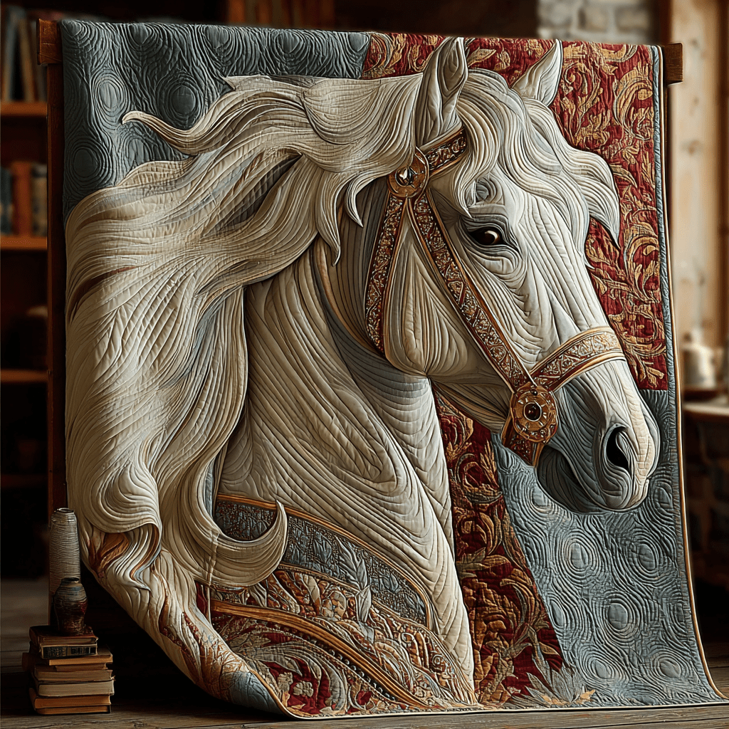 Horse Journey Quilted Blanket Cute Throw Blanket Great Lion Gifts For Him - Marykun