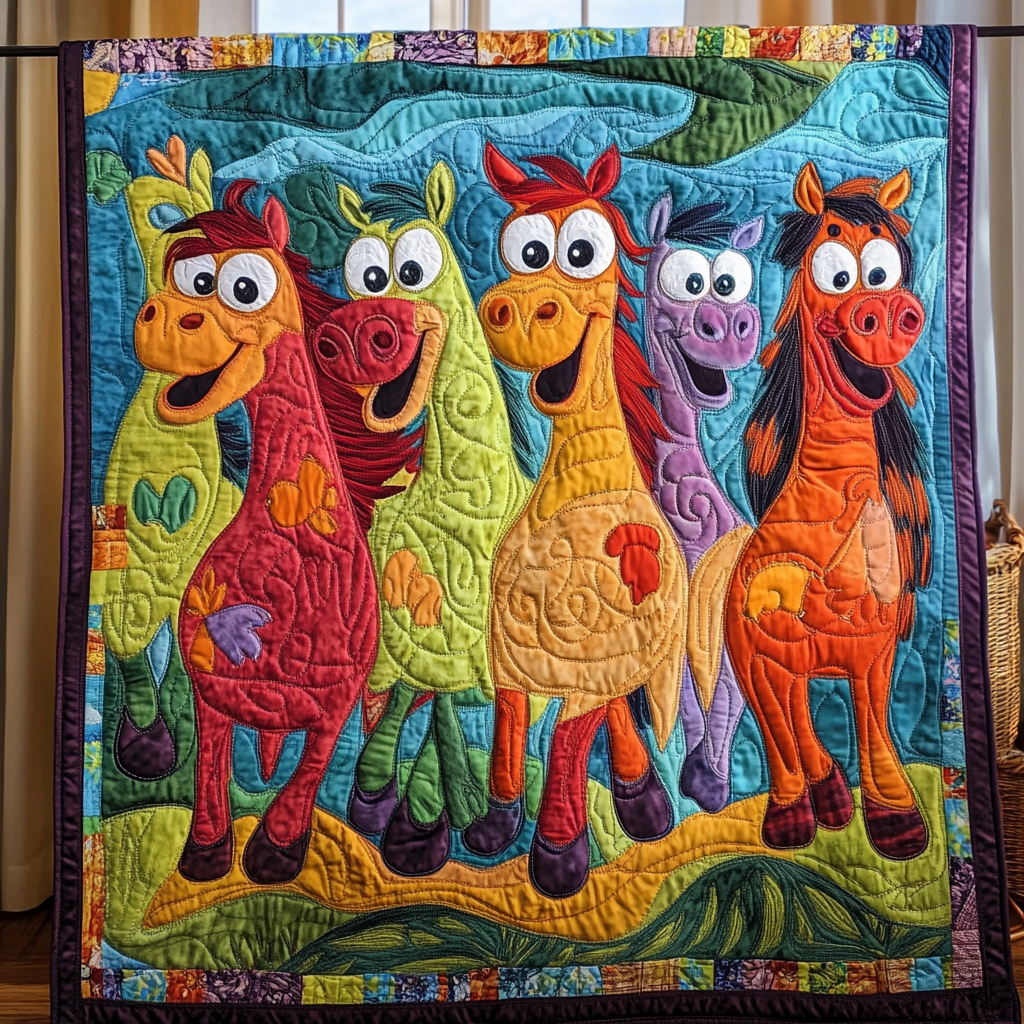 Horse Spirit Quilted Blanket Holiday Throw Blanket Horse Themed Gifts For Adults - Marykun