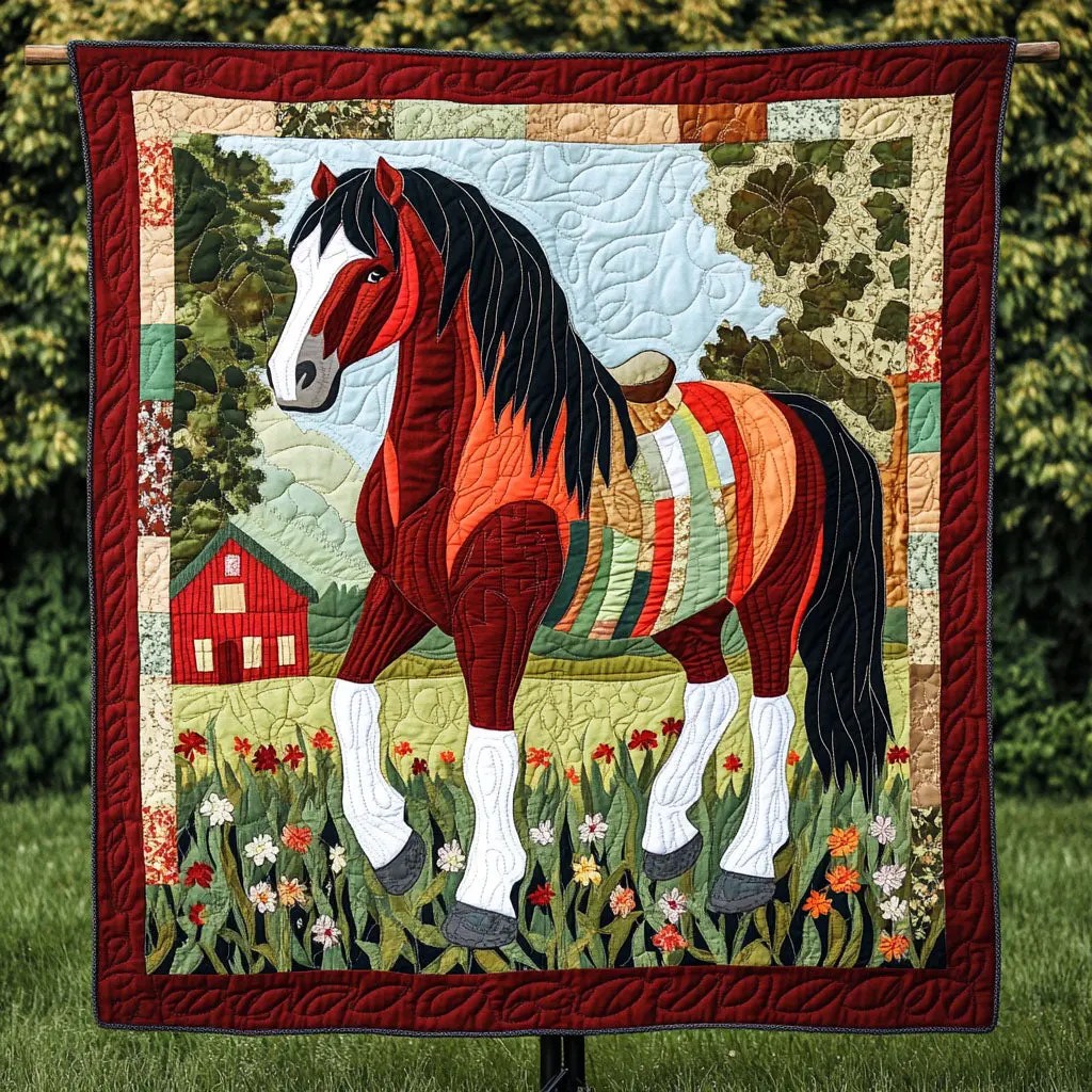 Horseshoe Charm Quilted Blanket Cute Throw Blanket Gifts For Teenage Horse Lovers - Marykun