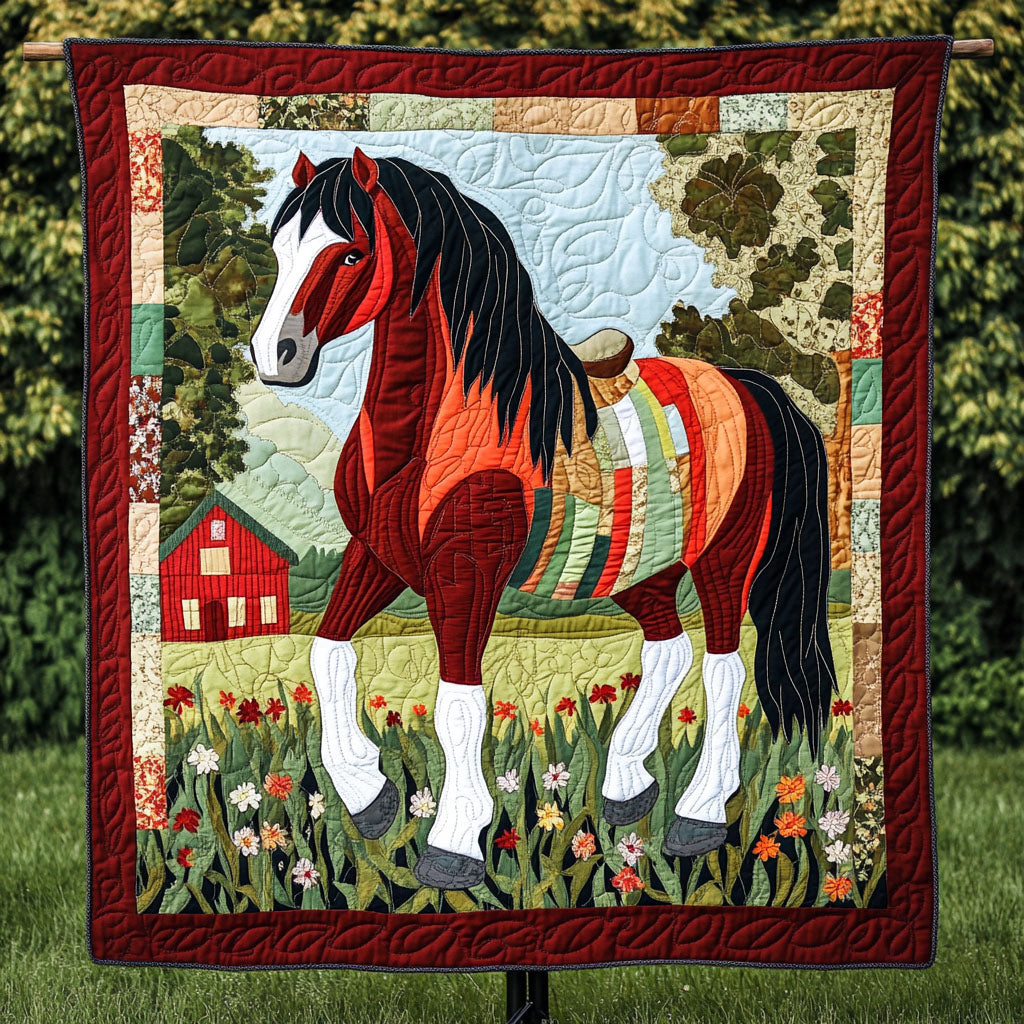 Horseshoe Charm Quilted Blanket Cute Throw Blanket Gifts For Teenage Horse Lovers - Marykun