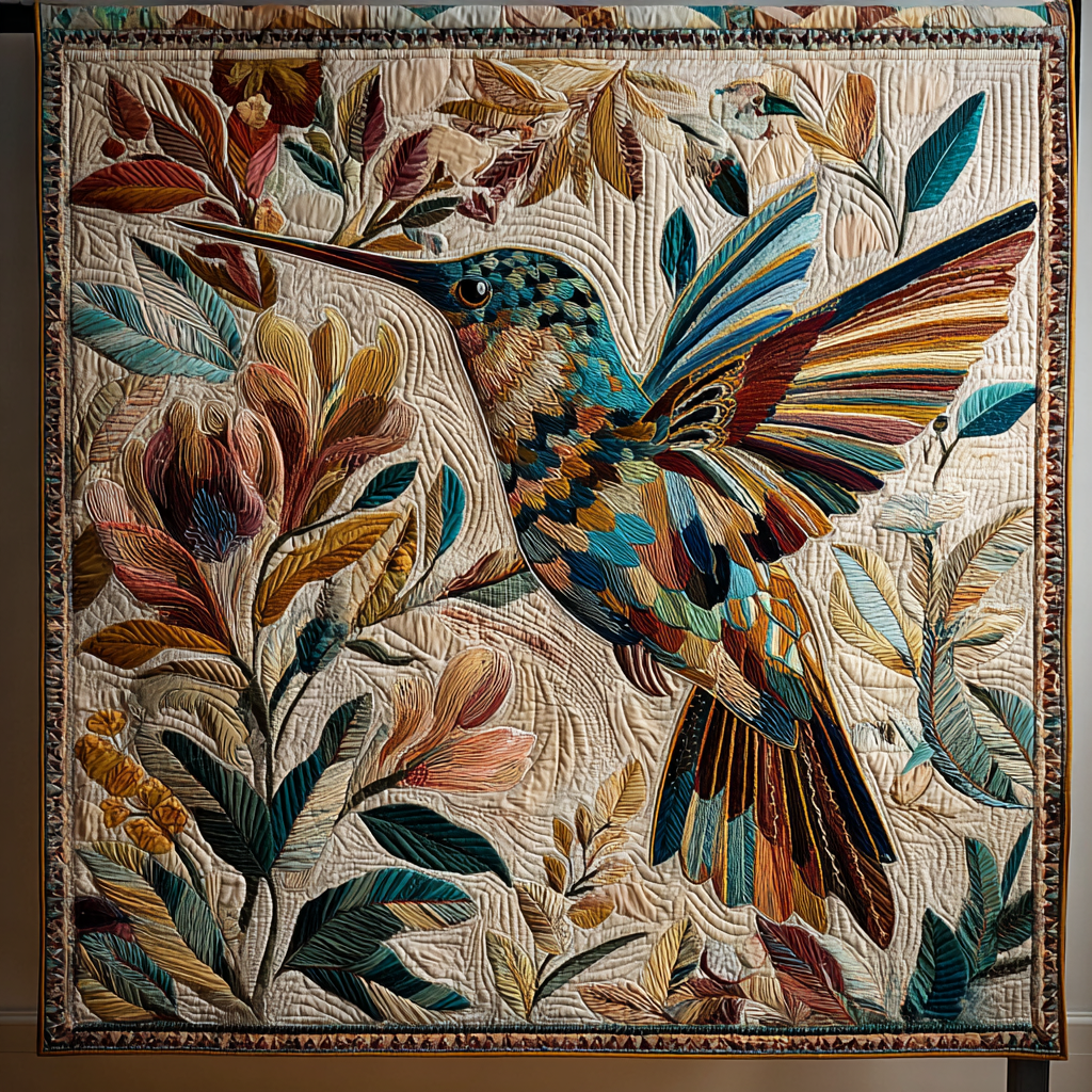 Hummingbird Bliss Quilted Blanket Bedroom Xmas Decor Presents For Horse Owners - Marykun
