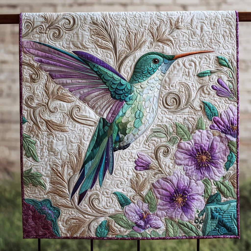 Hummingbird Escape Quilted Blanket Winter Decor Blanket Best Christian Gifts - Marykun