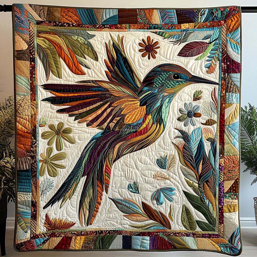 Hummingbird Flight Quilted Blanket Holiday Throw Blanket Hummingbird Themed Birthday Gifts - Marykun