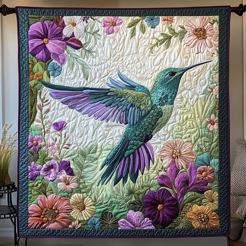 Hummingbird Haven Quilted Blanket Sofa Couch Throw Blanket Great Hummingbird Lover Gifts - Marykun