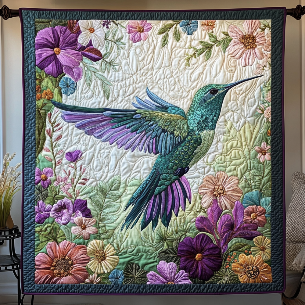 Hummingbird Haven Quilted Blanket Sofa Couch Throw Blanket Great Hummingbird Lover Gifts - Marykun